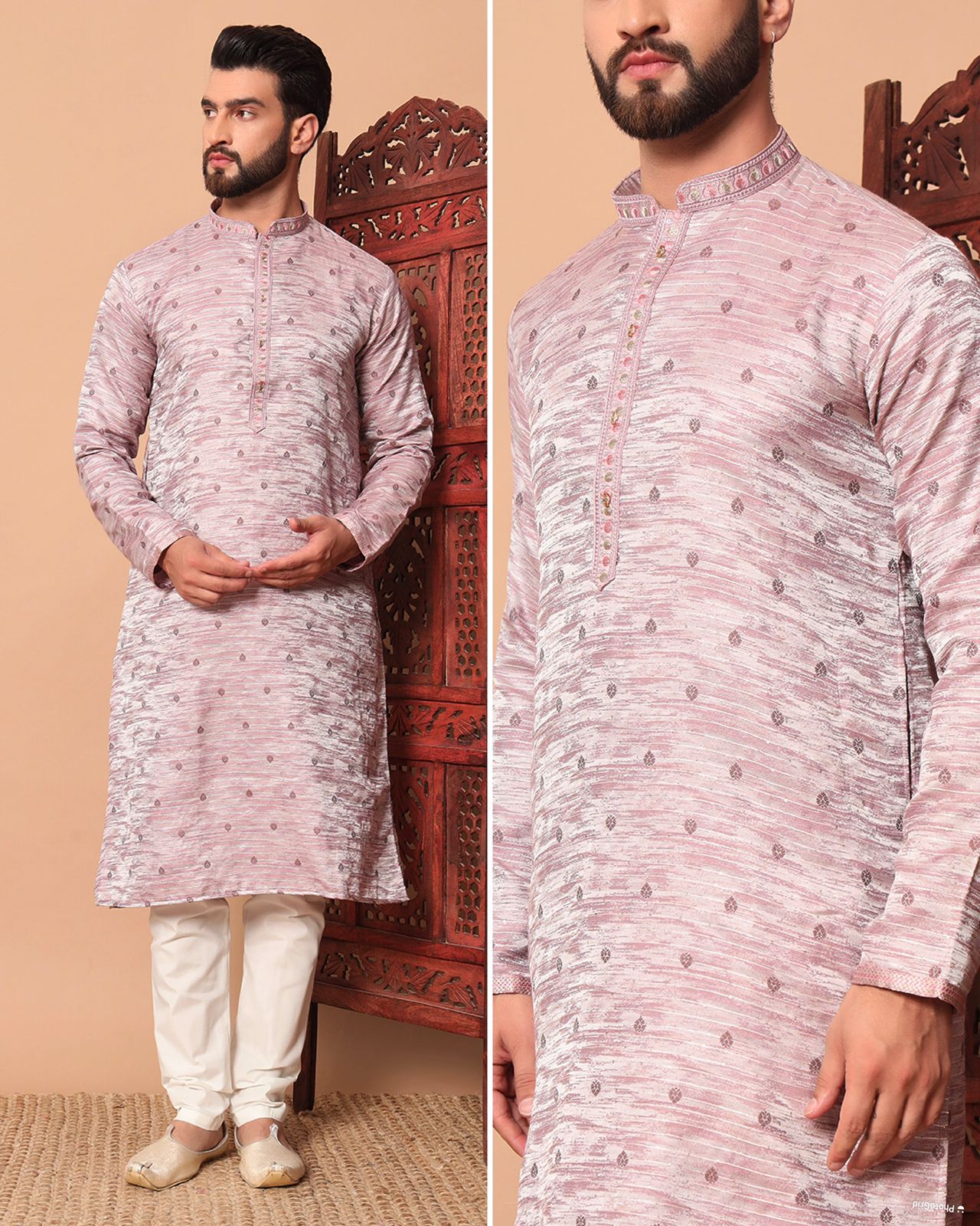 Lekha LI Utsav 5.0 Heavy Jacquard Sequins Mens Kurta Pyjama