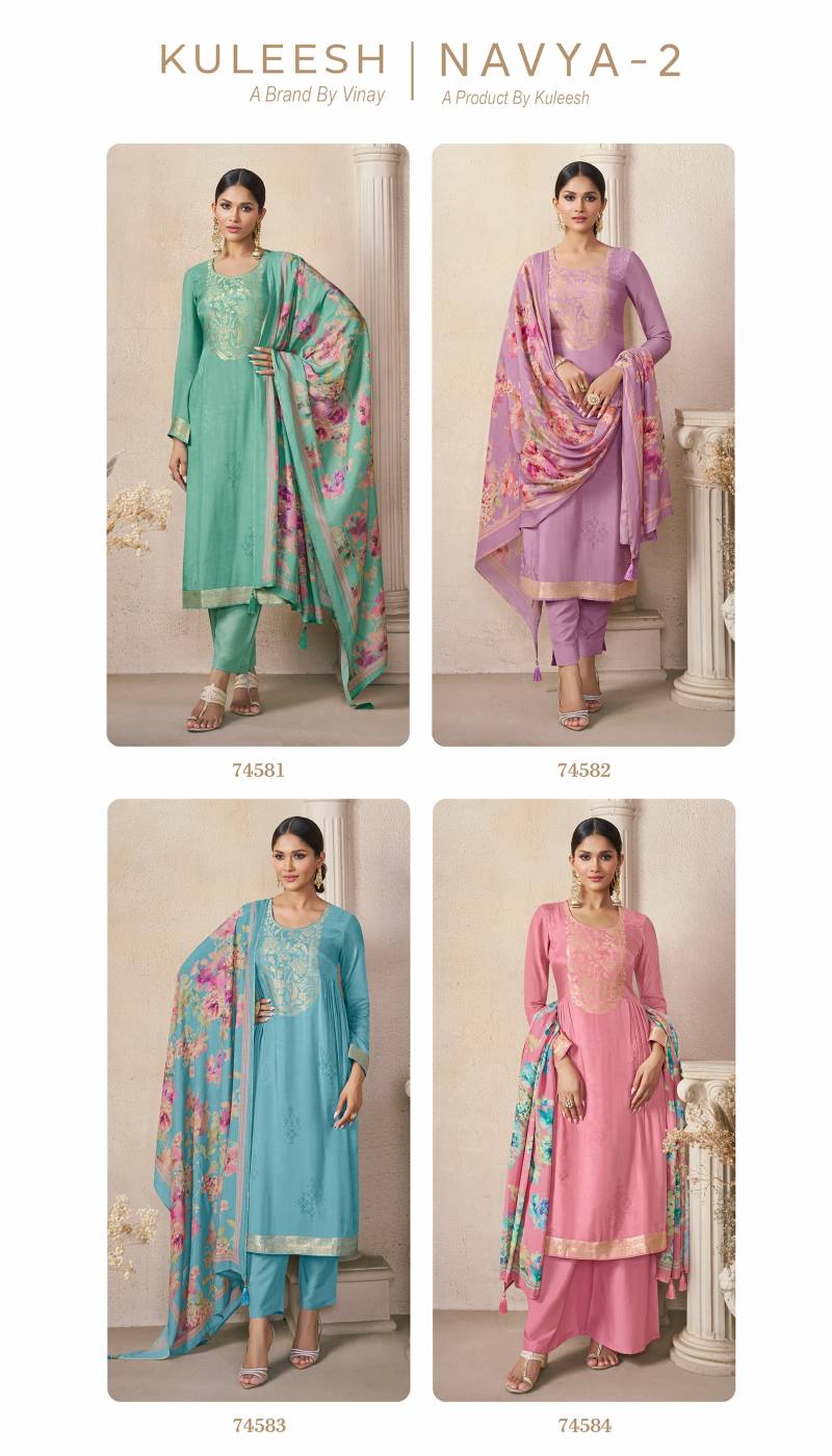 Vinay Kuleesh Navya Vol 2 Self Weaved Viscose Designer Suit