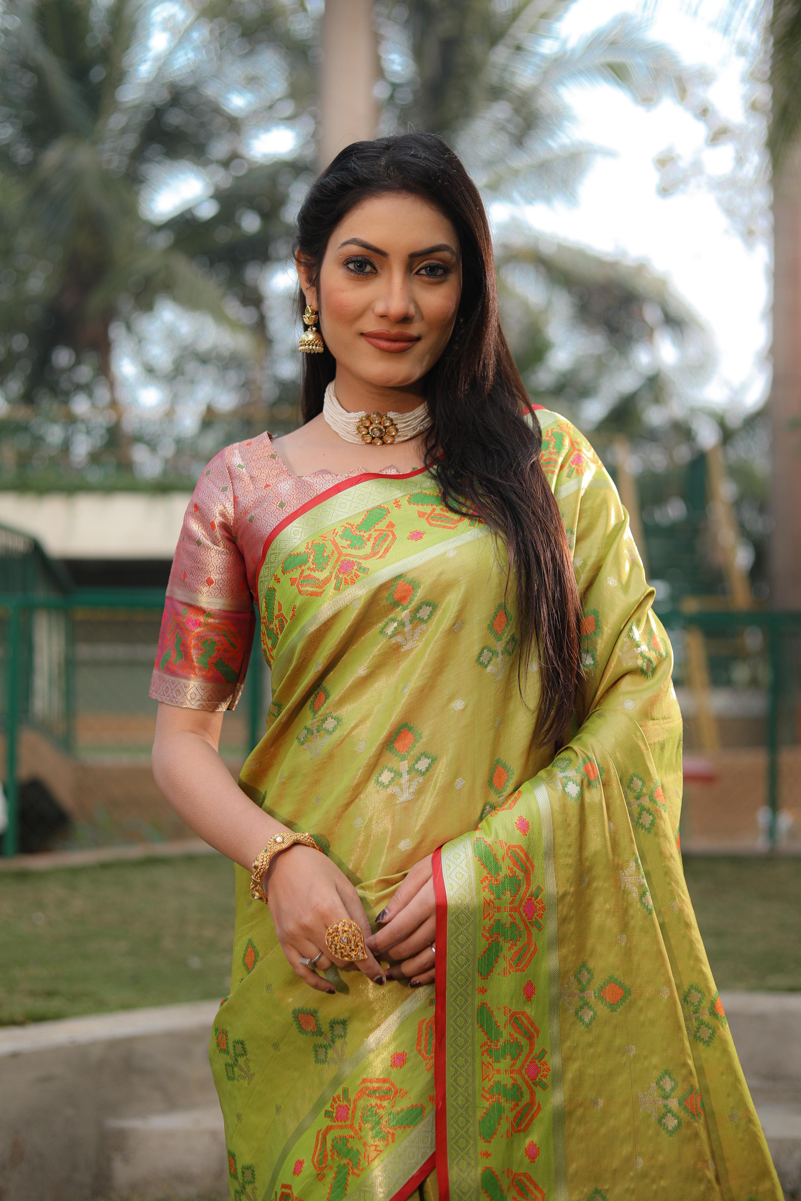 Lekha VC Isha Organza Silk Ikkat Weave Patola Saree