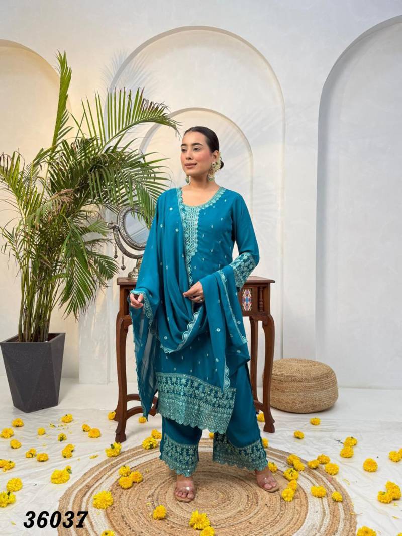 Naisha K 201 Vol 3 Georgette Pakistani Style Suit With Worked Dupatta