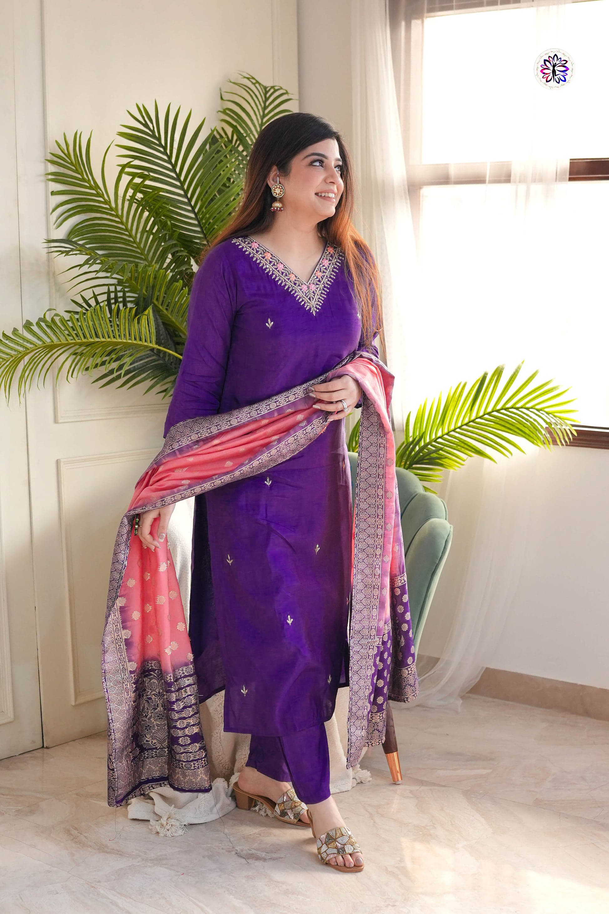Lekha KL 4061 Vichitra Embroidery Kurti Bottom With Dupatta