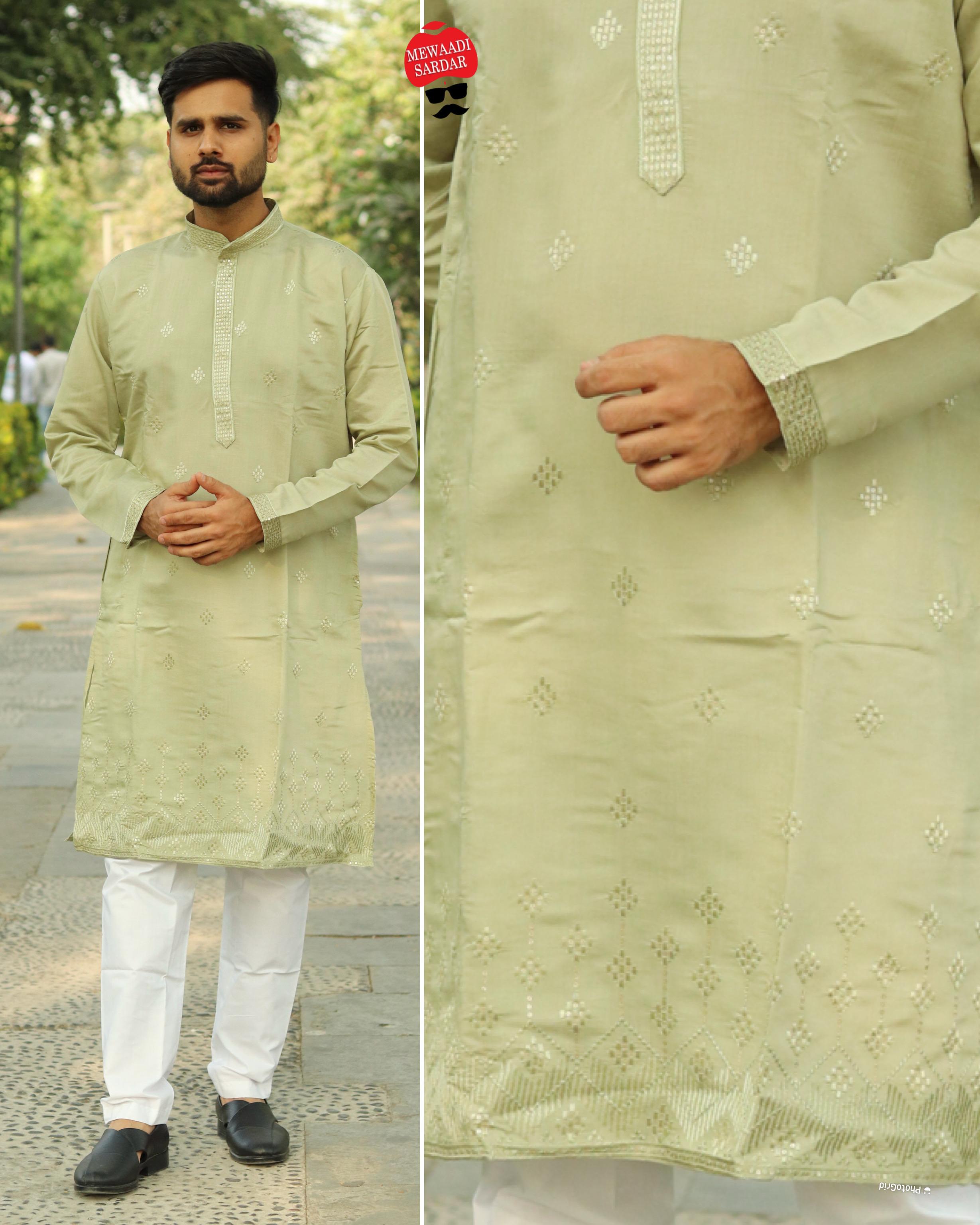 Lekha LI Andaaz Premium Silk Embroidery Mens Kurta Pyjama Collection