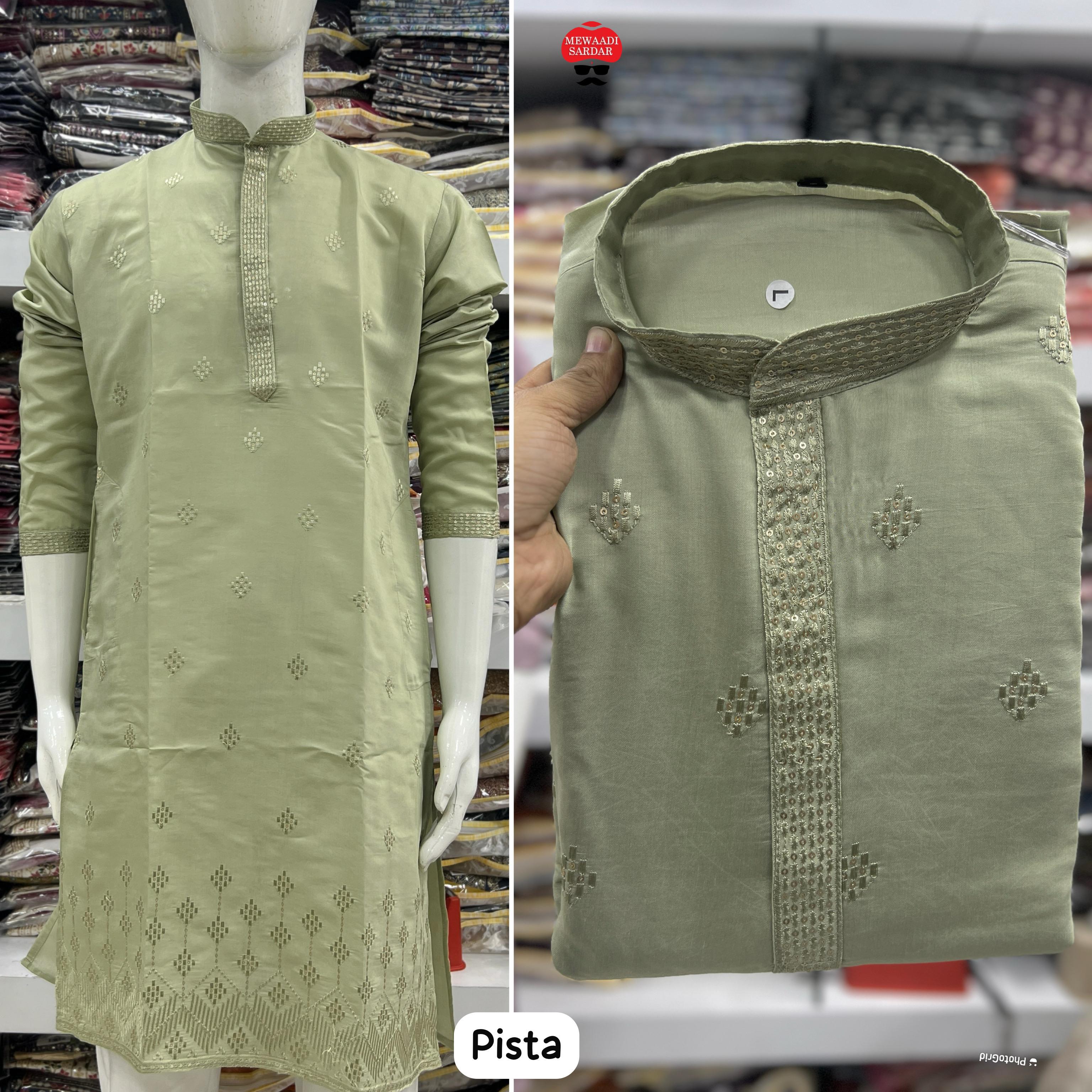 Lekha LI Andaaz Premium Silk Embroidery Mens Kurta Pyjama Collection