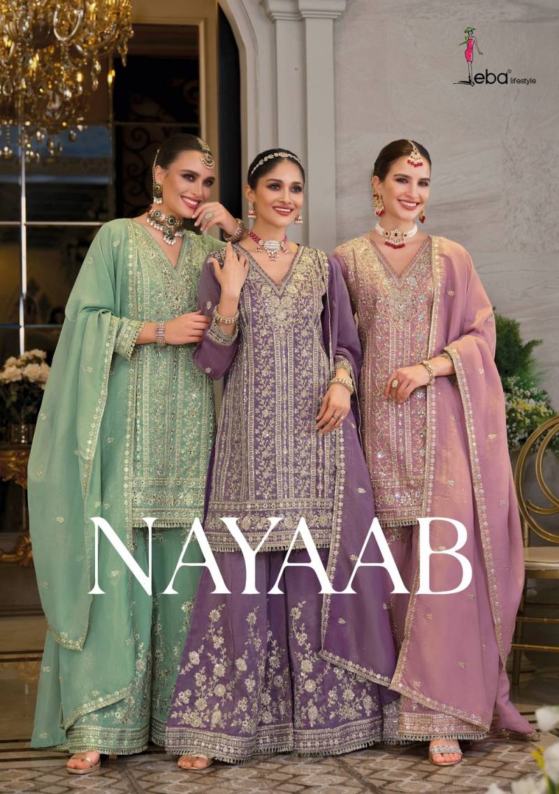 Eba Nayaab Designer Shimmer Embroidered Salwar Suits