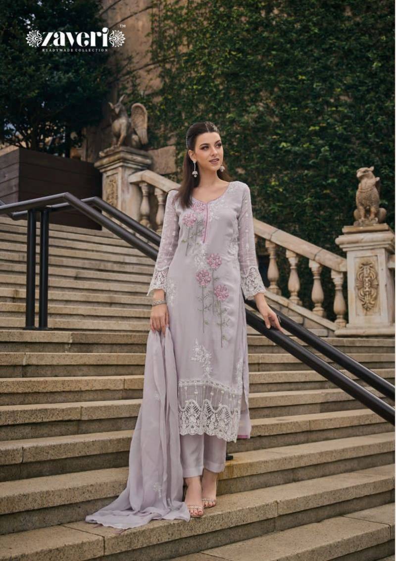 Zaveri Femina Hit Design Organza Embroidered Readymade Collection