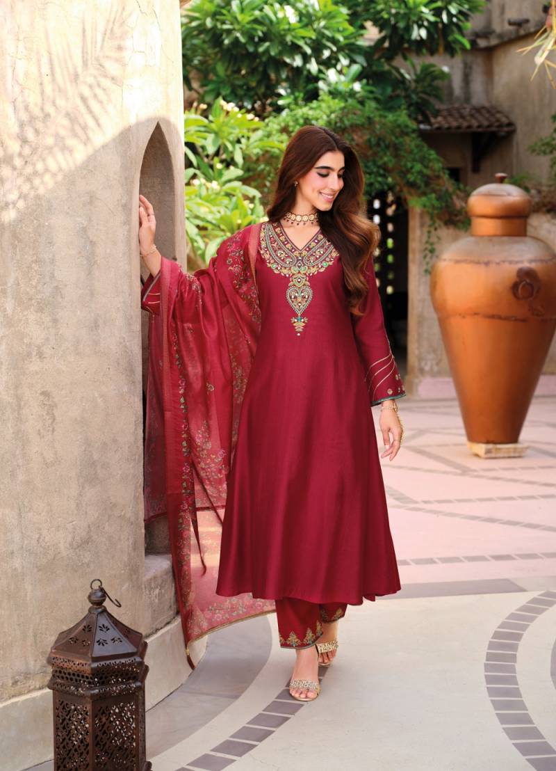 Lily And Lali Berlin Designer Viscose Silk Anarkali Suit Collection