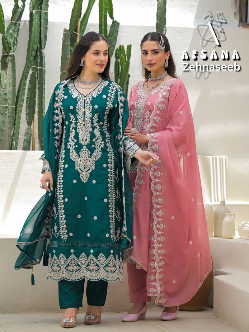 Afsana Zehnaseeb Organza Embroidered Readymade Collection