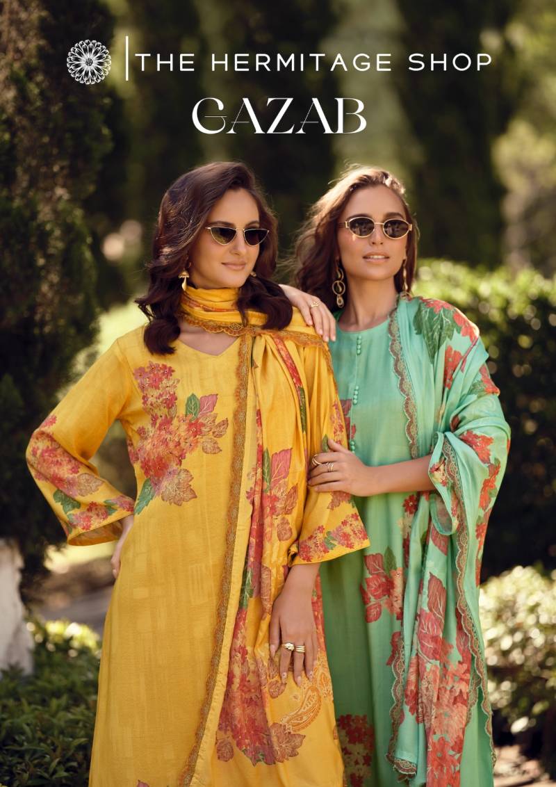 Hermitage Gazab Viscose Cotton Printed Dress Material Collection