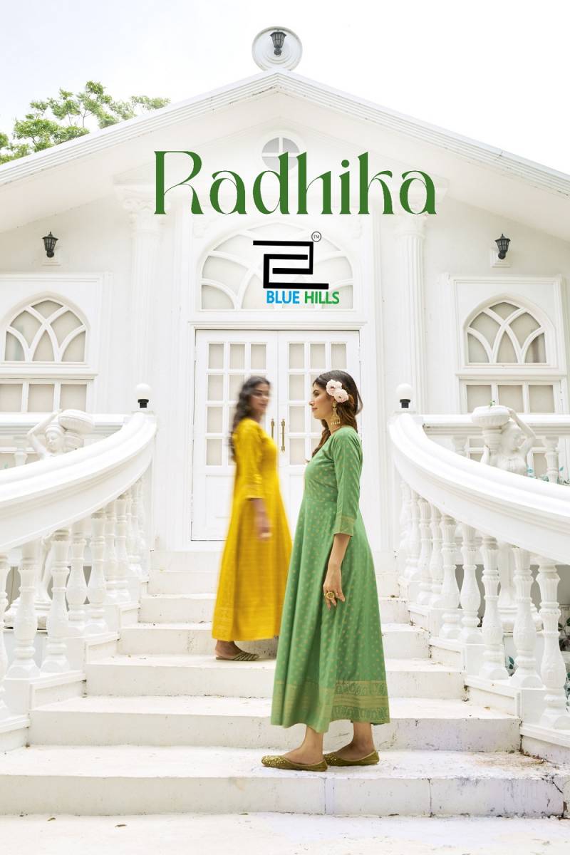 Blue Hills Radhika Rayon Foil Printed Anarkali Kurtis Collection