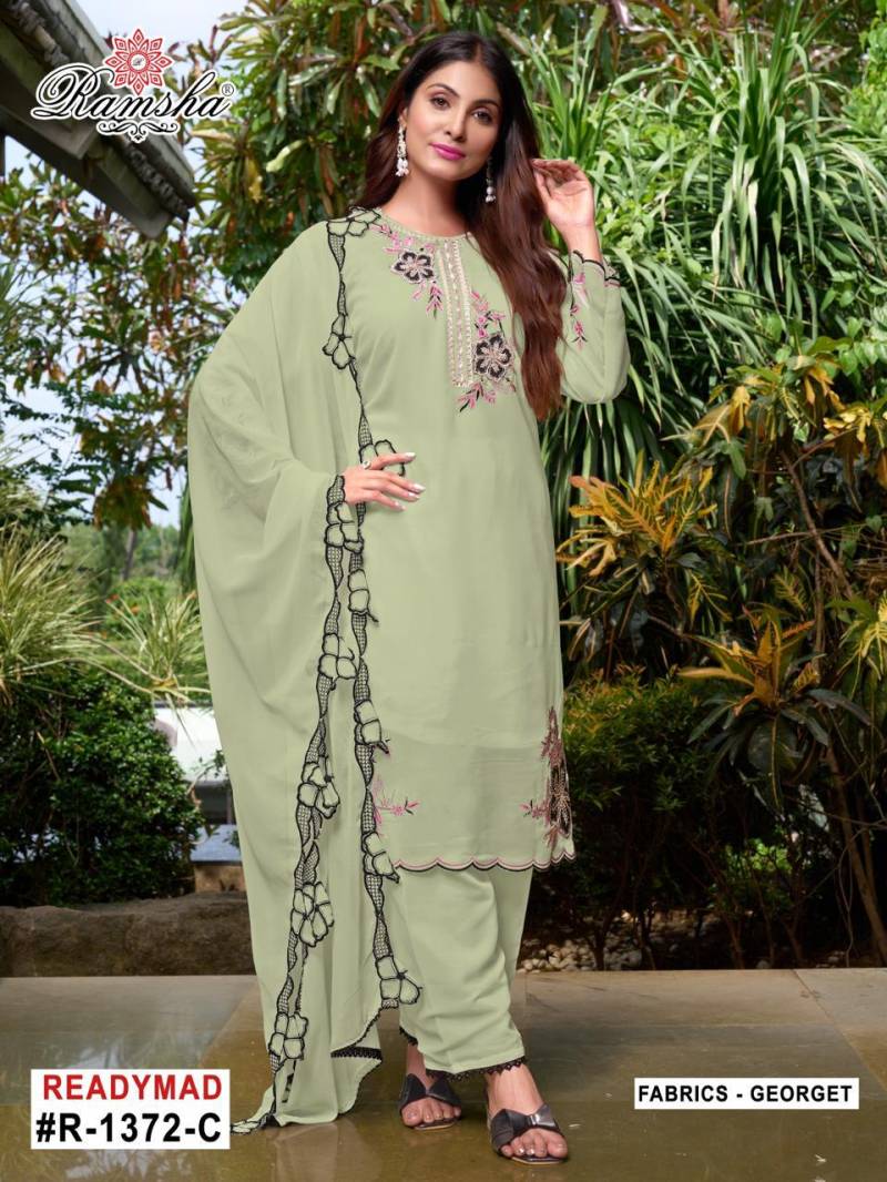 Ramsha R 1372 Nx Georgette Embroidered Ready Made Salwar Suits