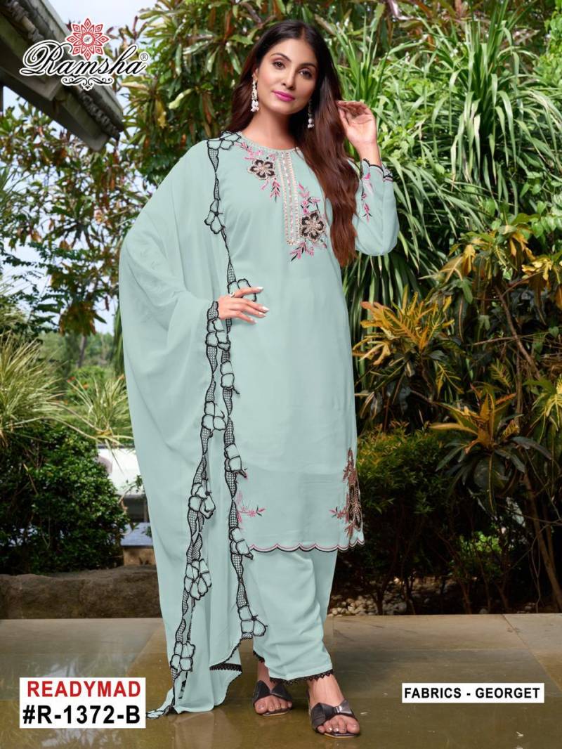 Ramsha R 1372 Nx Georgette Embroidered Ready Made Salwar Suits