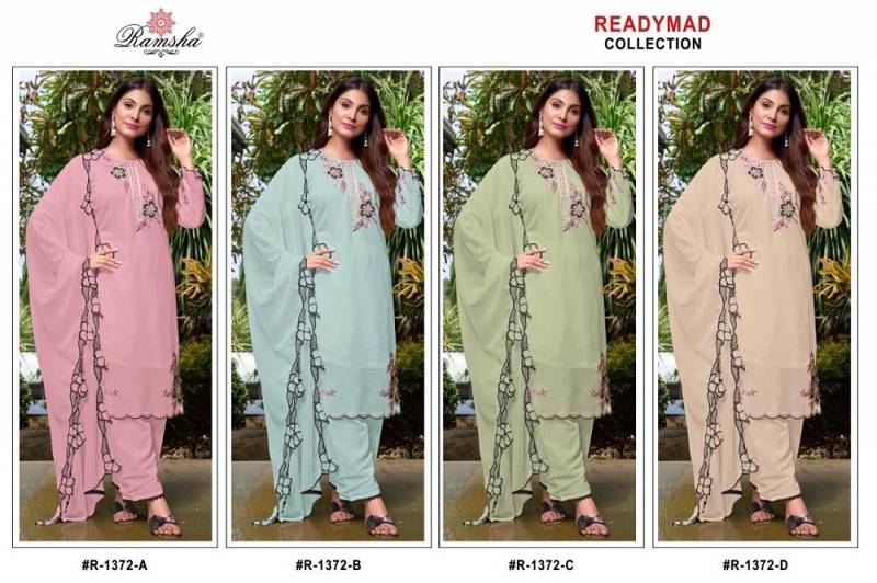 Ramsha R 1372 Nx Georgette Embroidered Ready Made Salwar Suits