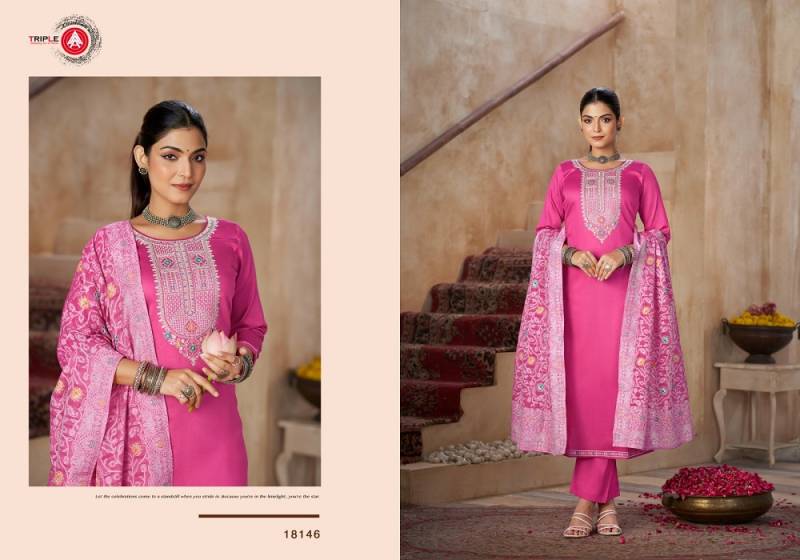 Triple Aaa Aas Edition 1 Jam Cotton Stylish Dress Material