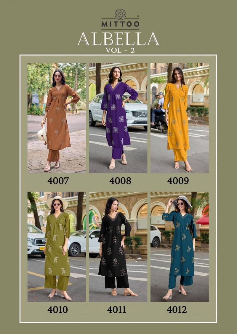 Mittoo Albella Vol 2 Rayon Printed Kurti Bottom With Dupatta