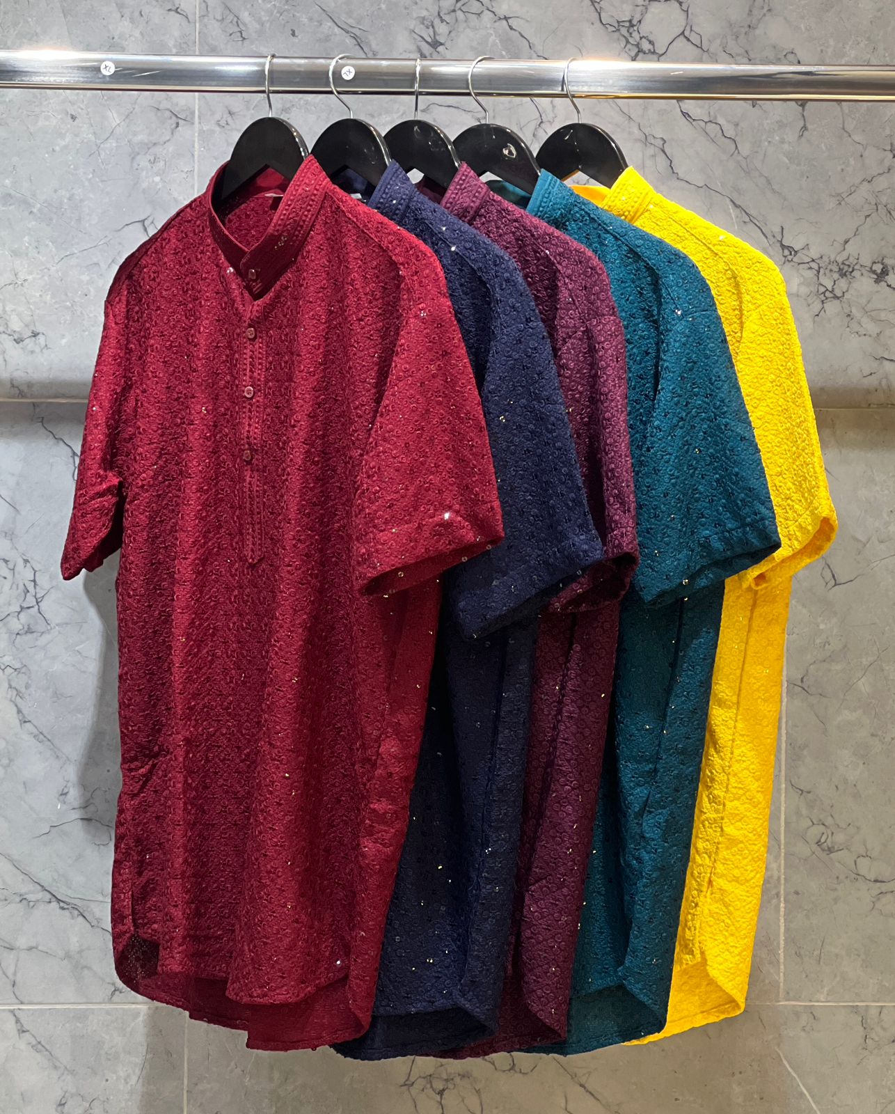 Lekha LI Chikankari Rayon Short Kurta Collection