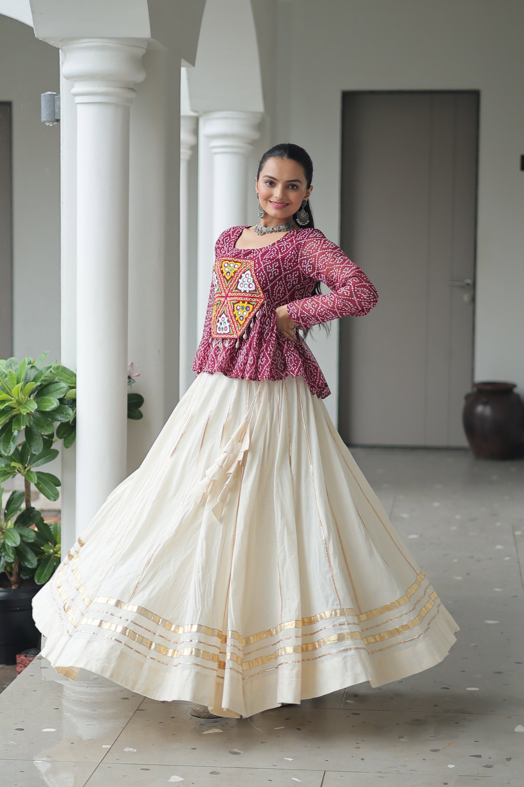 Lekha KA 1185 Kora Cotton Gota Patti Lace Lehenga Choli