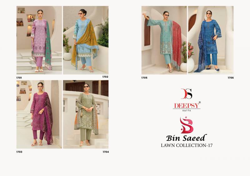 Deepsy Bin Saeed 17 Lawn Collection Pakistani Salwar Kameez