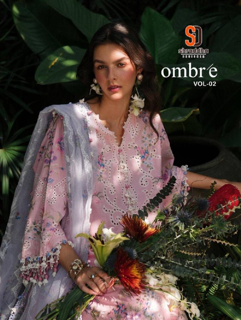Shraddha Ombre Vol 2 Cotton Embroidered Pakistani Suits