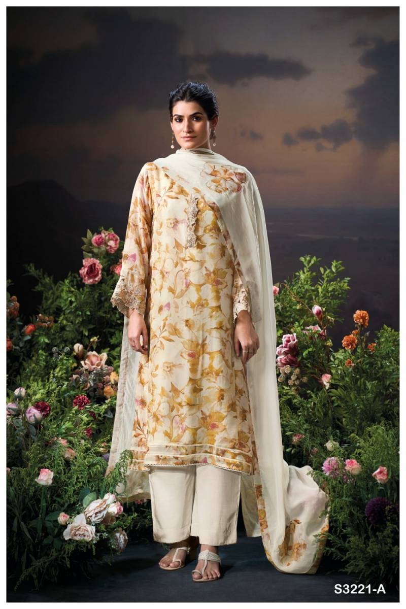 Ganga Saiya 3221 Organza Silk Printed Salwar Suits Collection