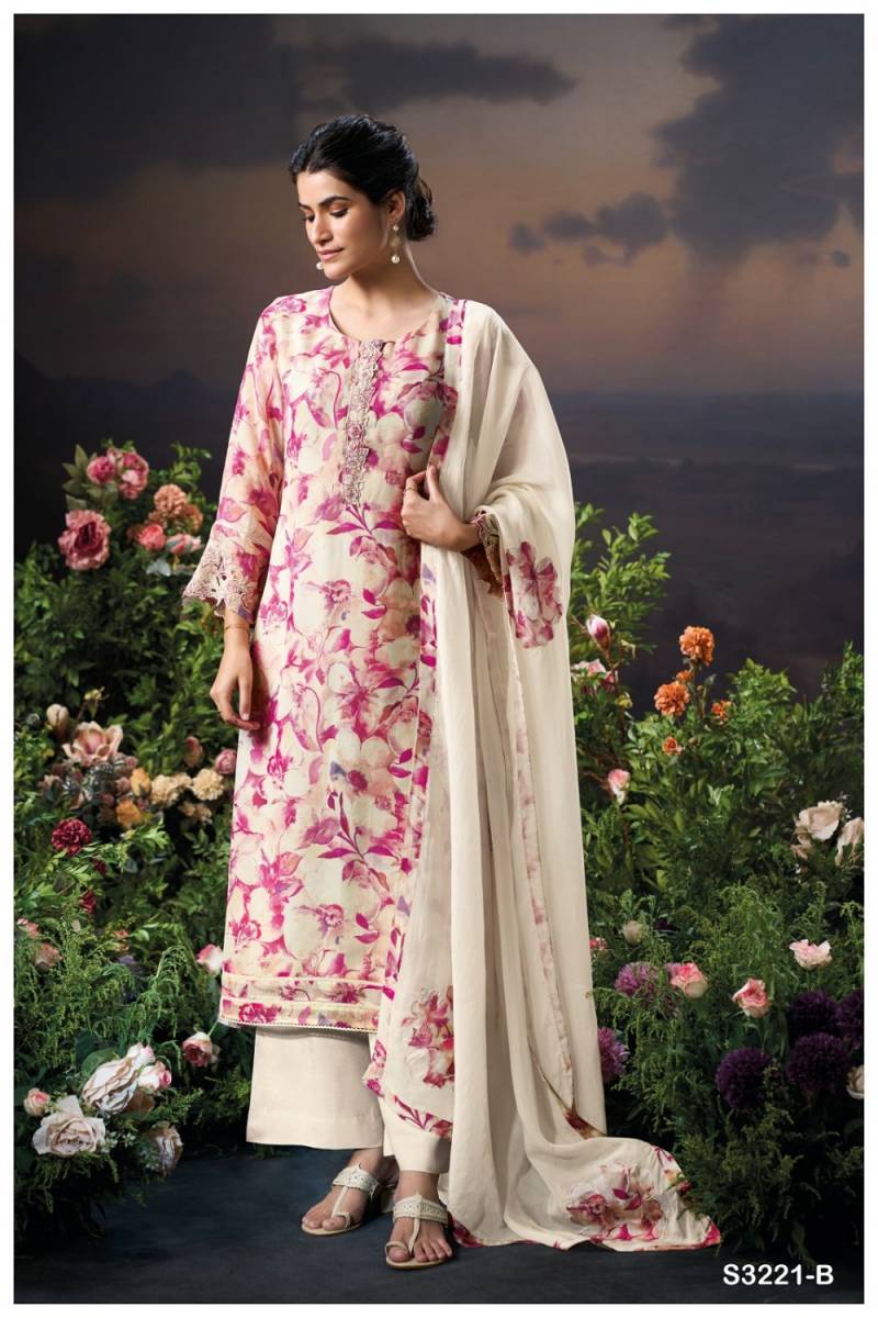 Ganga Saiya 3221 Organza Silk Printed Salwar Suits Collection