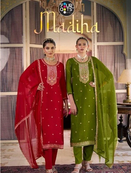 Four Dots Madiha Crush Silk Dress Material Collection