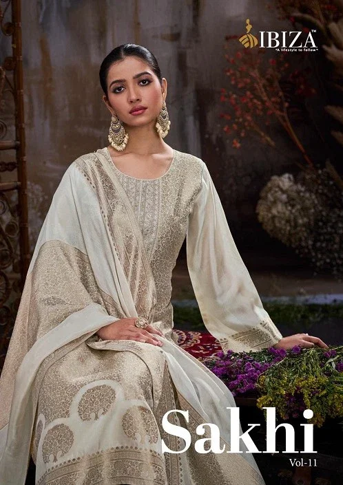 Ibiza Sakhi Vol 11 Designer Banglory Silk Embroidered Dress Material