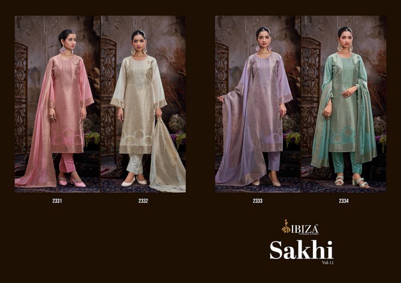 Ibiza Sakhi Vol 11 Designer Banglory Silk Embroidered Dress Material