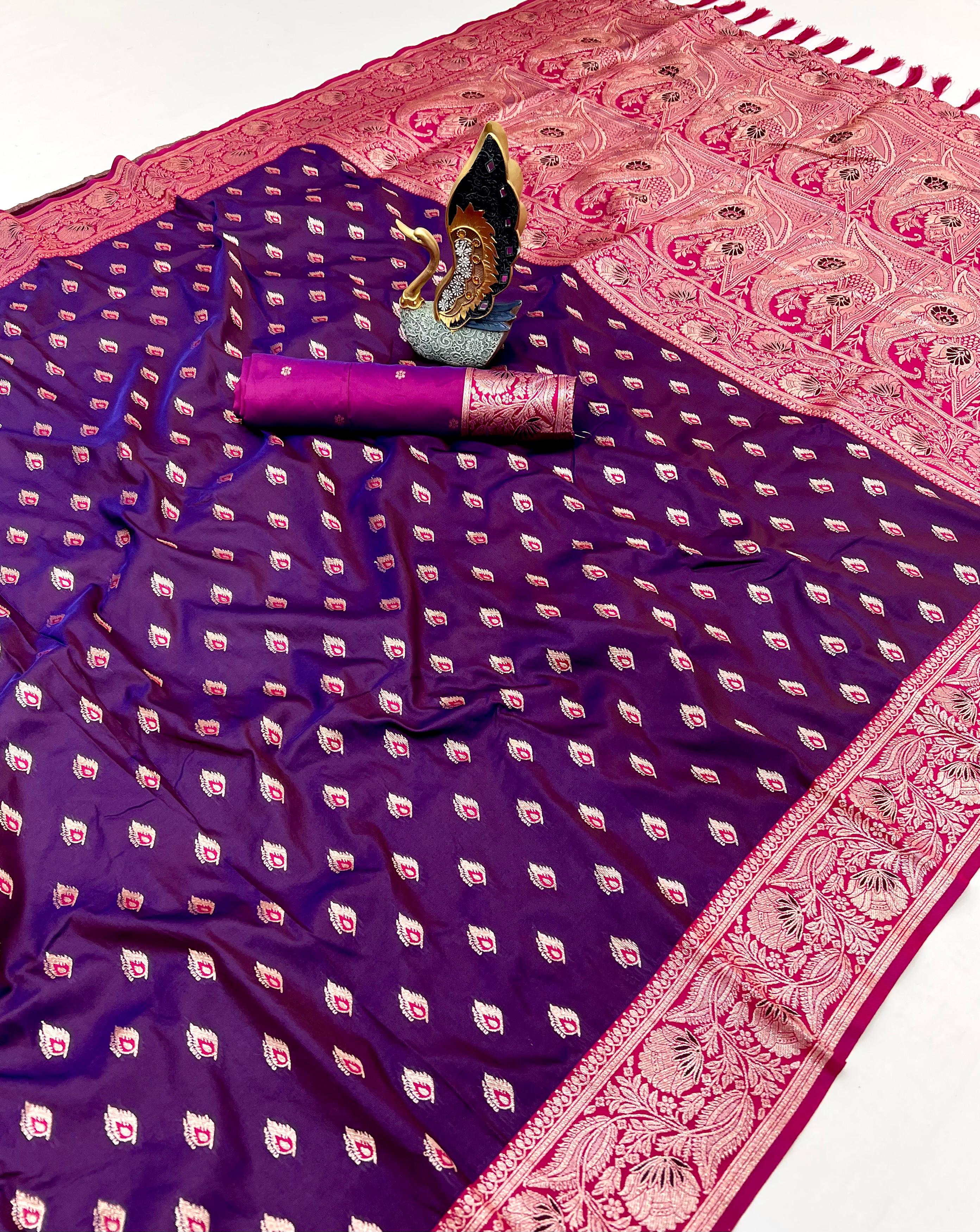 Lekha MN Diya Soft Banarasi Silk Zari Weaving Meenakari Saree