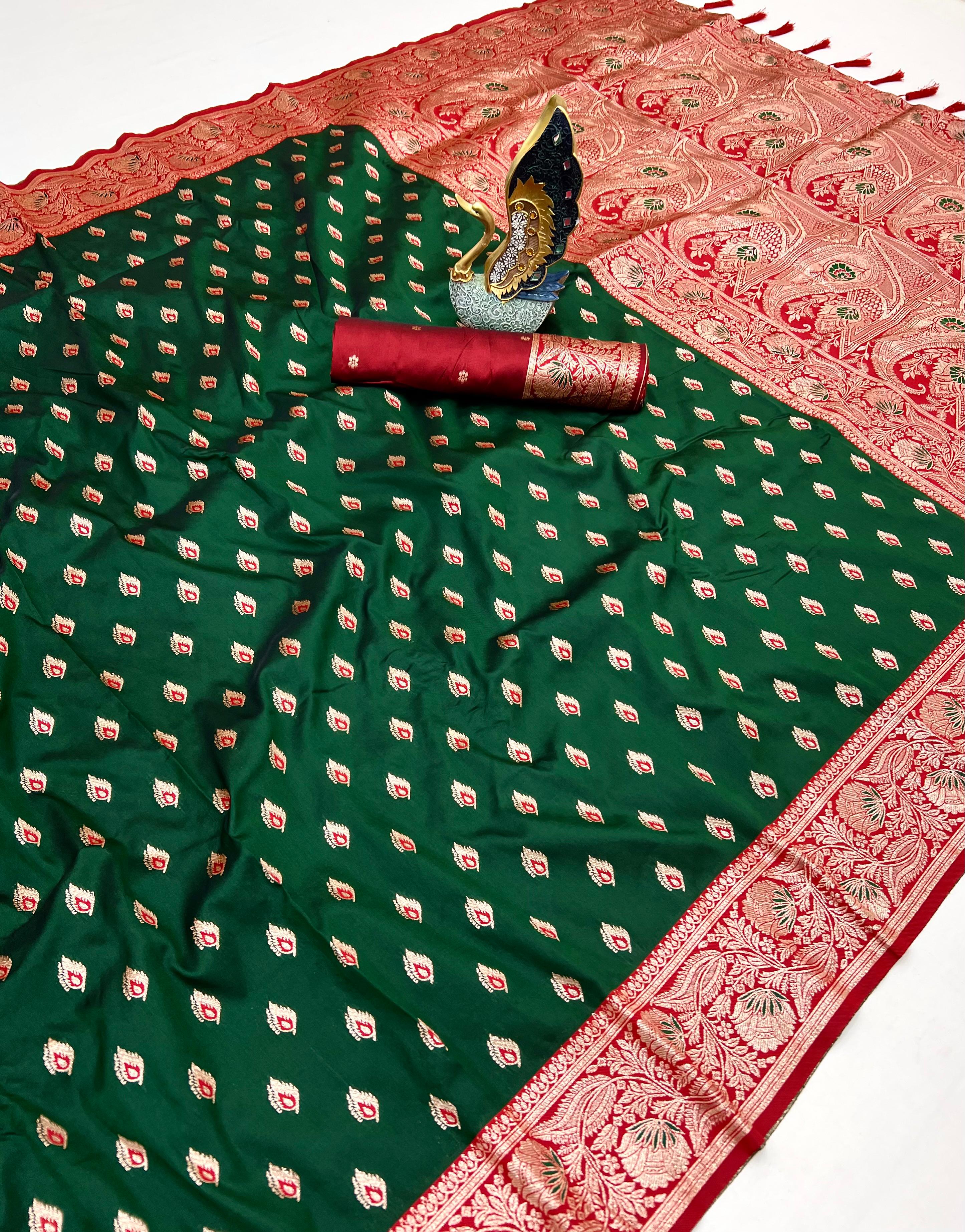 Lekha MN Diya Soft Banarasi Silk Zari Weaving Meenakari Saree