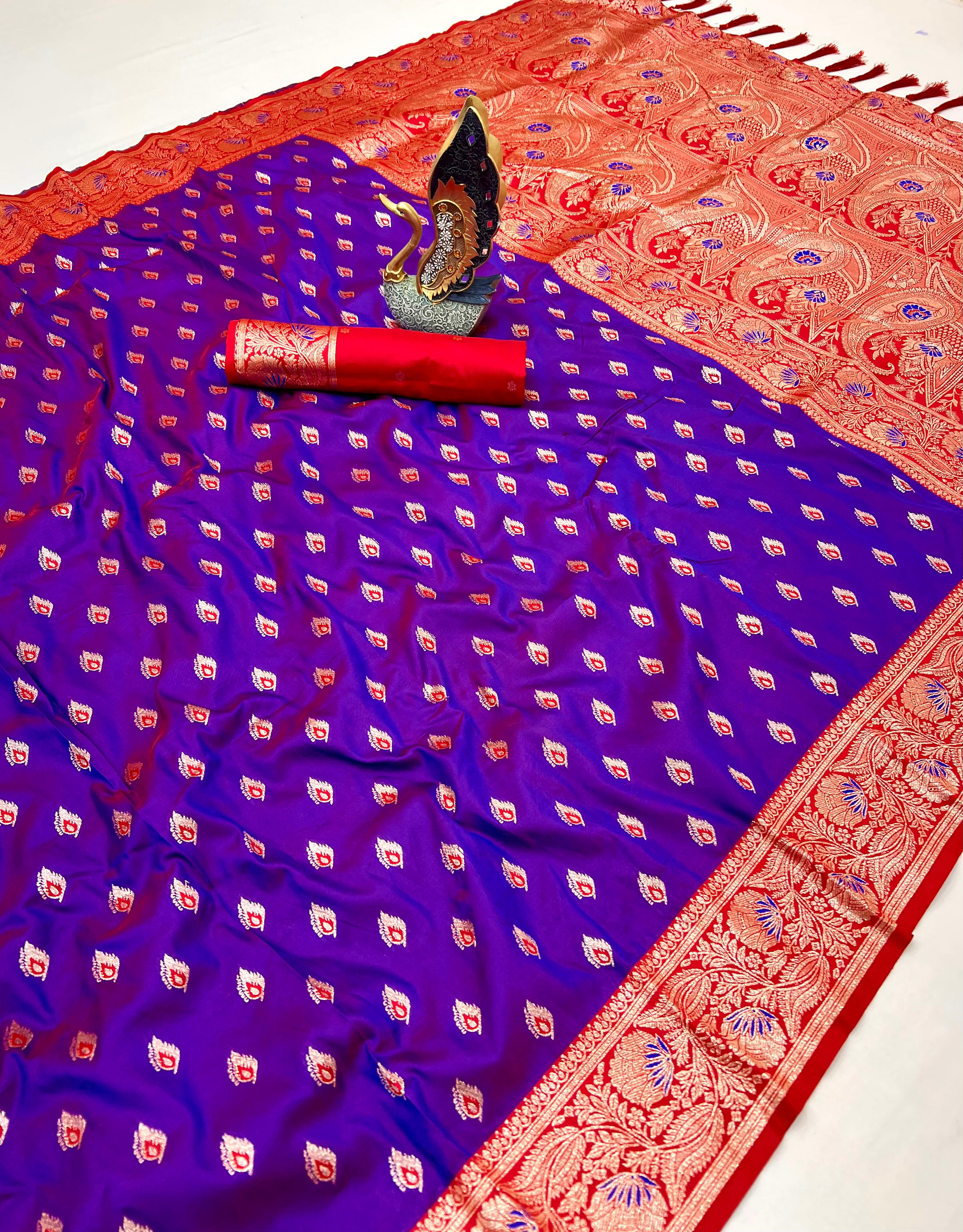 Lekha MN Diya Soft Banarasi Silk Zari Weaving Meenakari Saree
