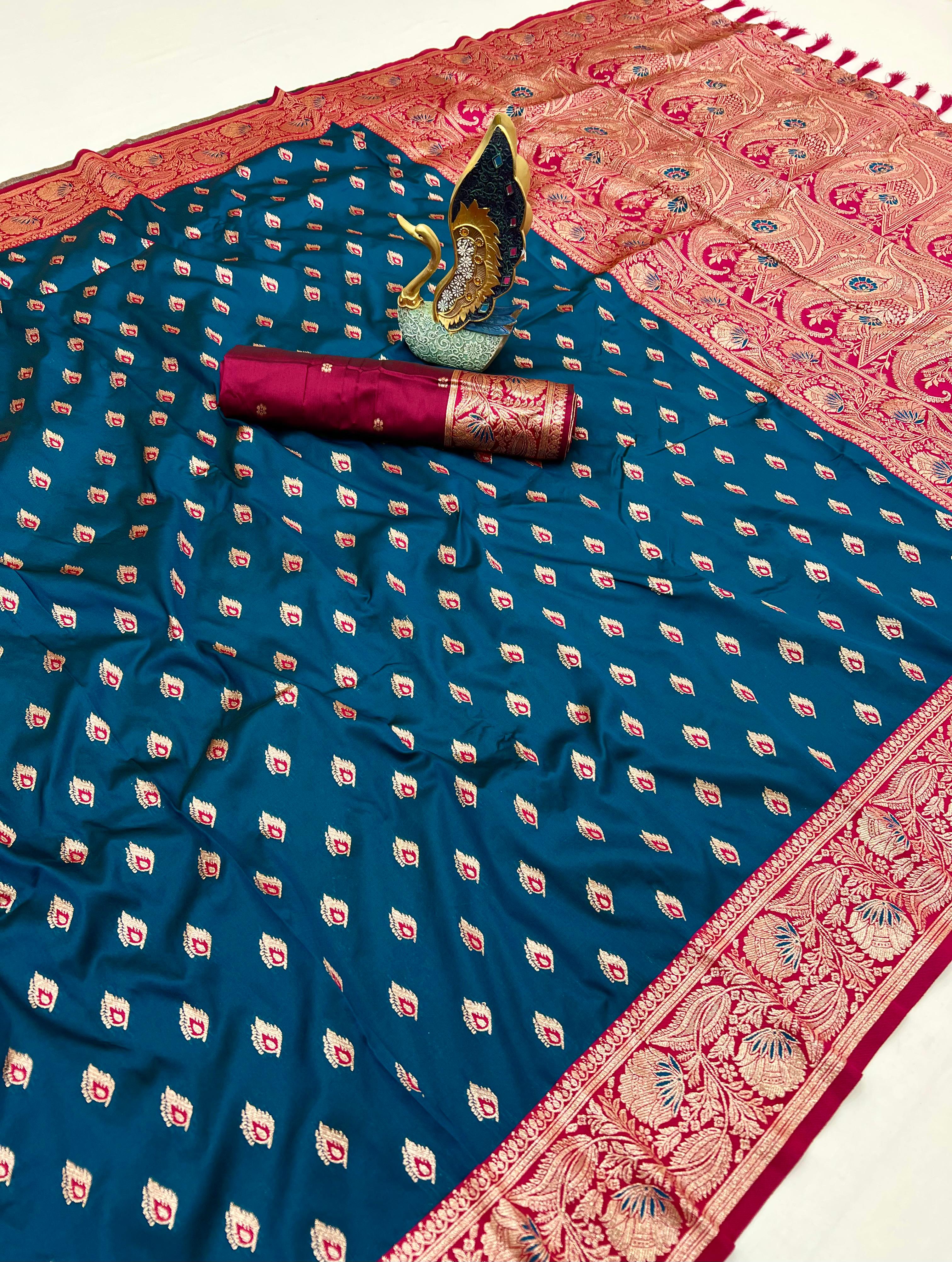 Lekha MN Diya Soft Banarasi Silk Zari Weaving Meenakari Saree