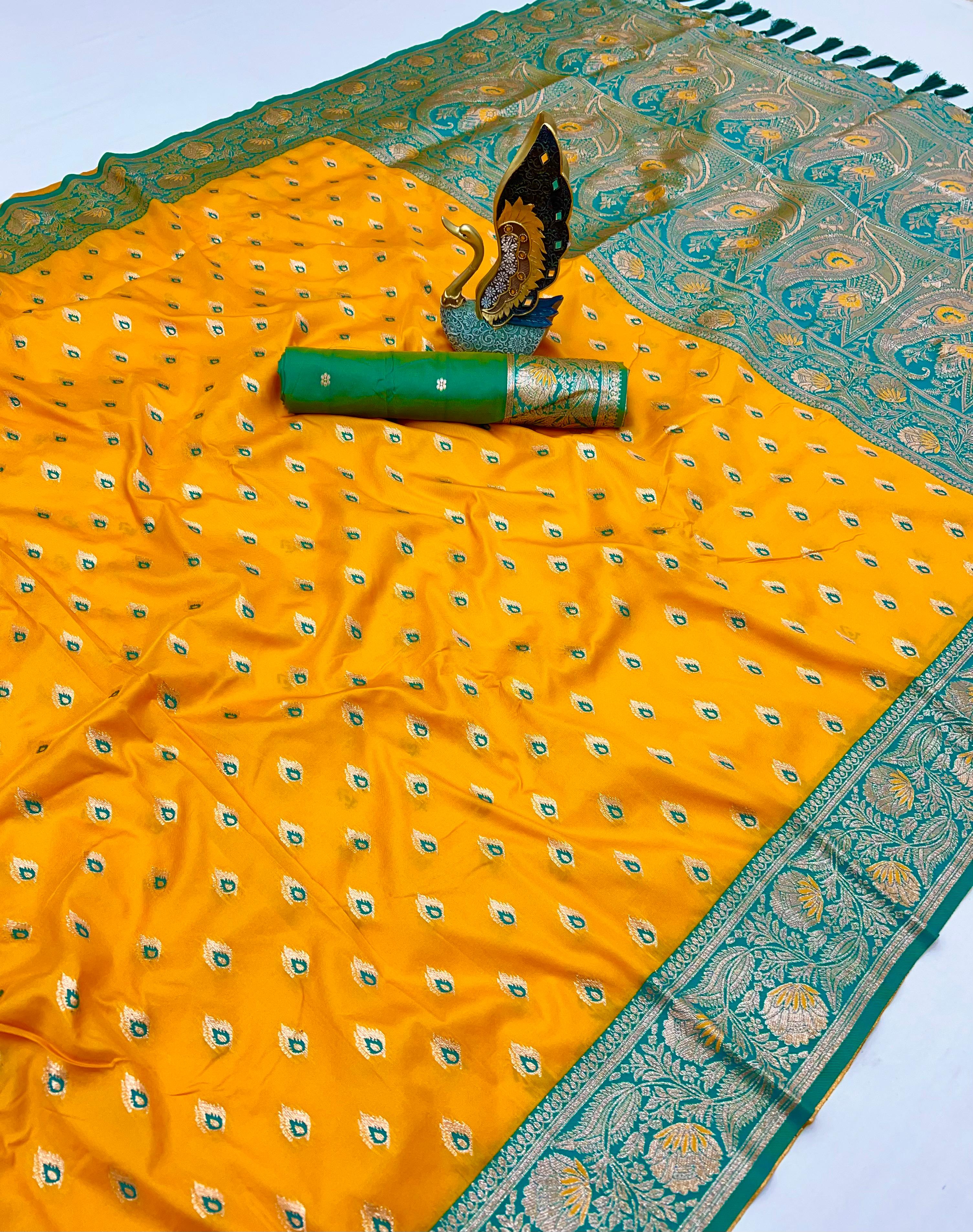Lekha MN Diya Soft Banarasi Silk Zari Weaving Meenakari Saree