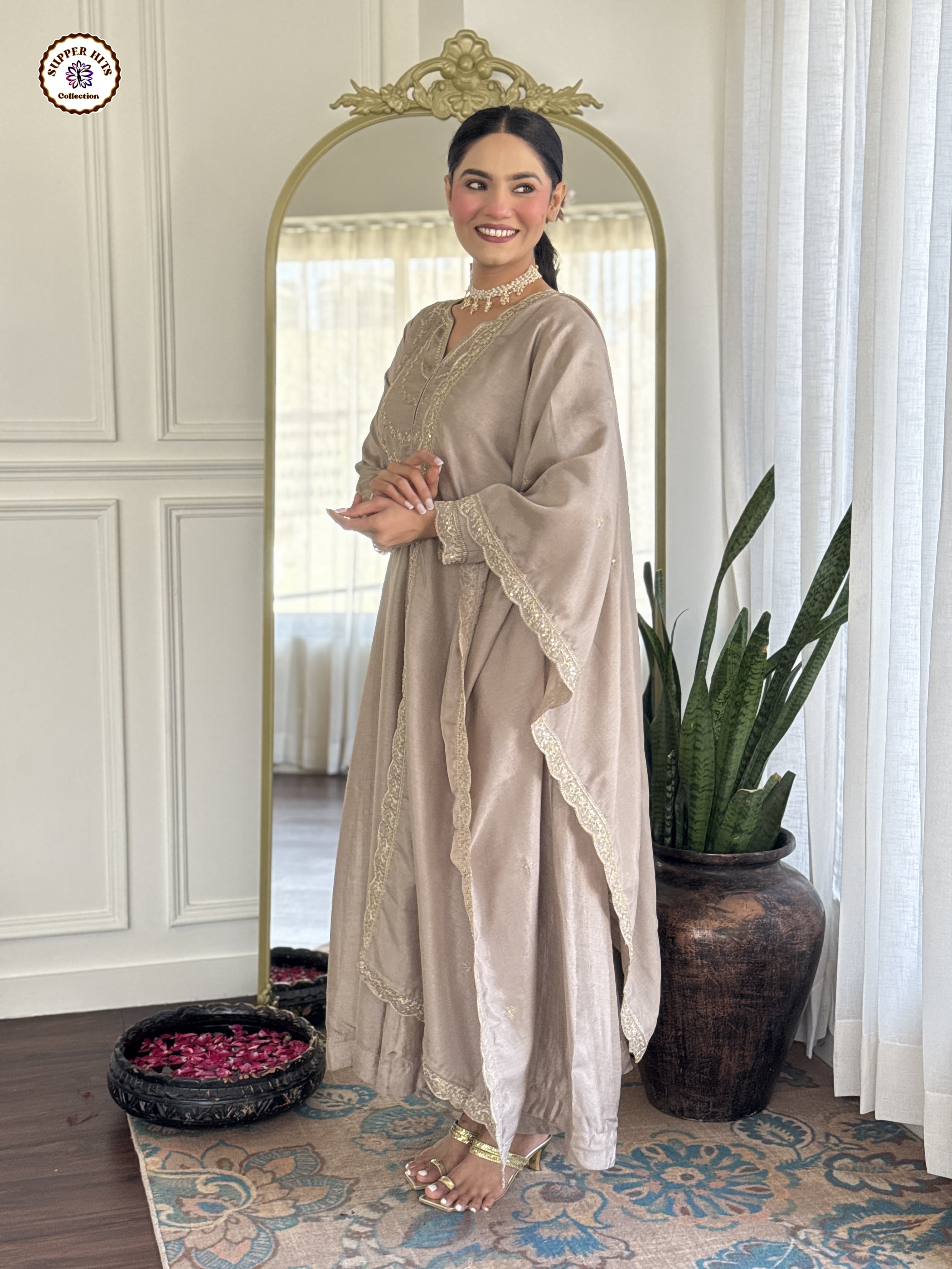 Lekha KL 5001 Vichitra Silk Embroidery Kurti Pant With Dupatta