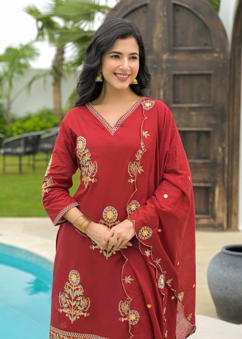Naisha K 211 Fancy Cotton Kurti Bottom With Dupatta