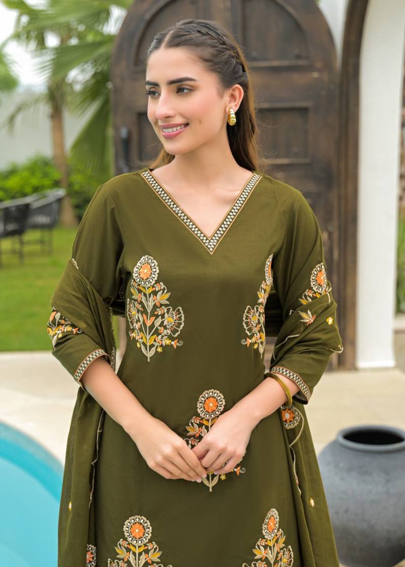 Naisha K 211 Fancy Cotton Kurti Bottom With Dupatta