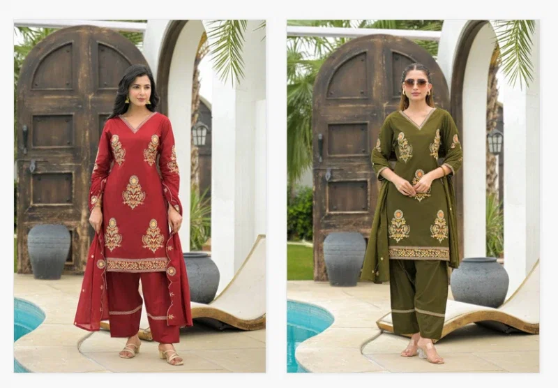 Naisha K 211 Fancy Cotton Kurti Bottom With Dupatta