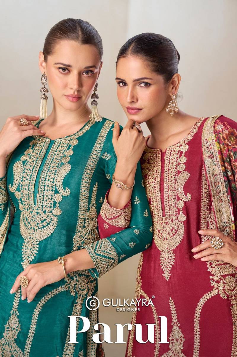 Gulkayra Parul Designer Chinon Embroidered Suit Collection