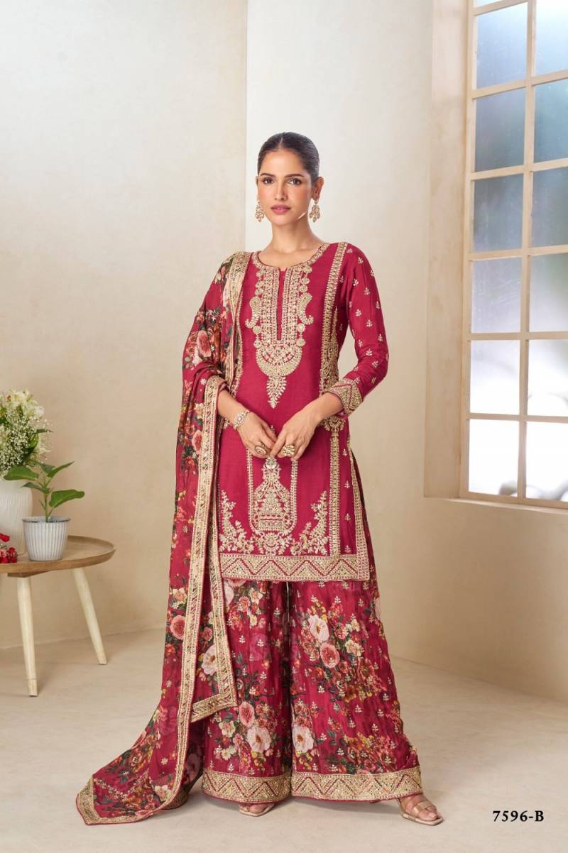 Gulkayra Parul Designer Chinon Embroidered Suit Collection