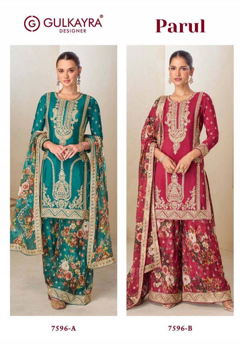 Gulkayra Parul Designer Chinon Embroidered Suit Collection