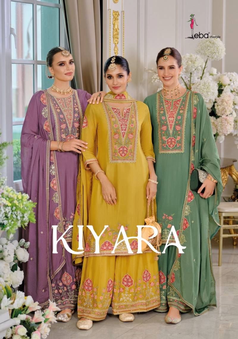 Eba Kiyara Designer Chinon Embroidered Suits Collection