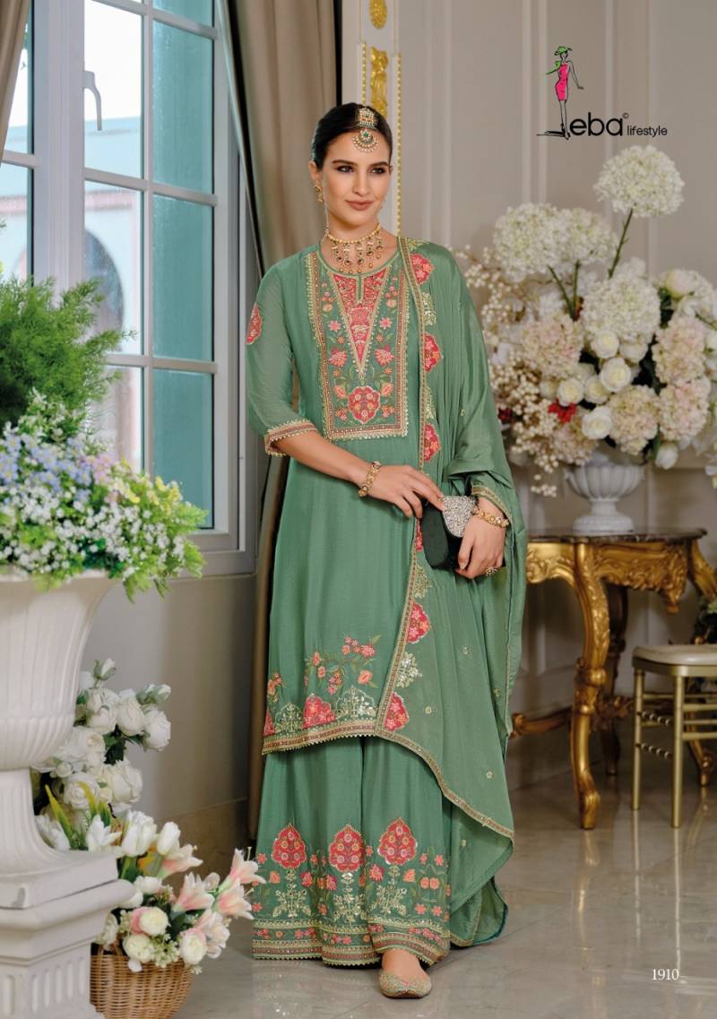 Eba Kiyara Designer Chinon Embroidered Suits Collection
