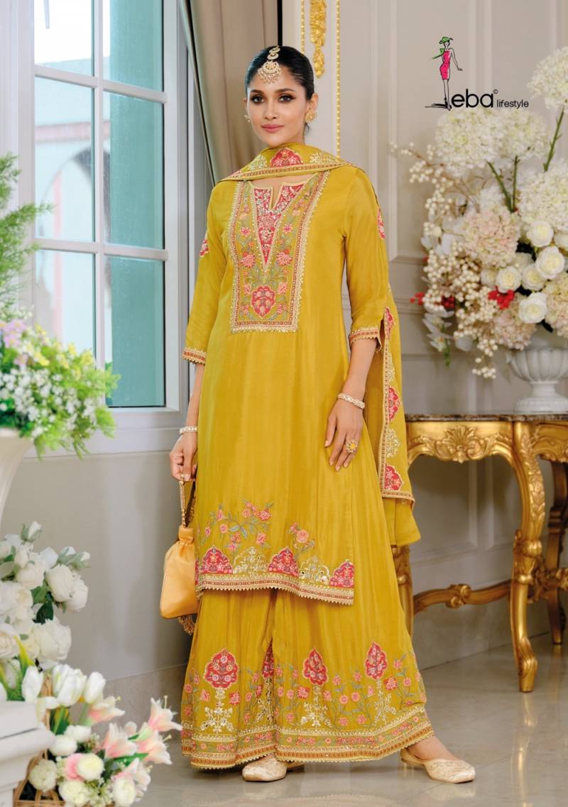 Eba Kiyara Designer Chinon Embroidered Suits Collection