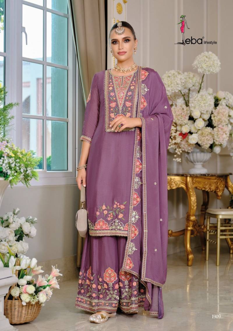 Eba Kiyara Designer Chinon Embroidered Suits Collection