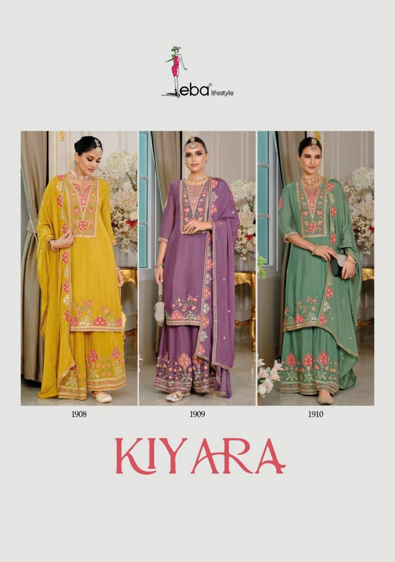 Eba Kiyara Designer Chinon Embroidered Suits Collection