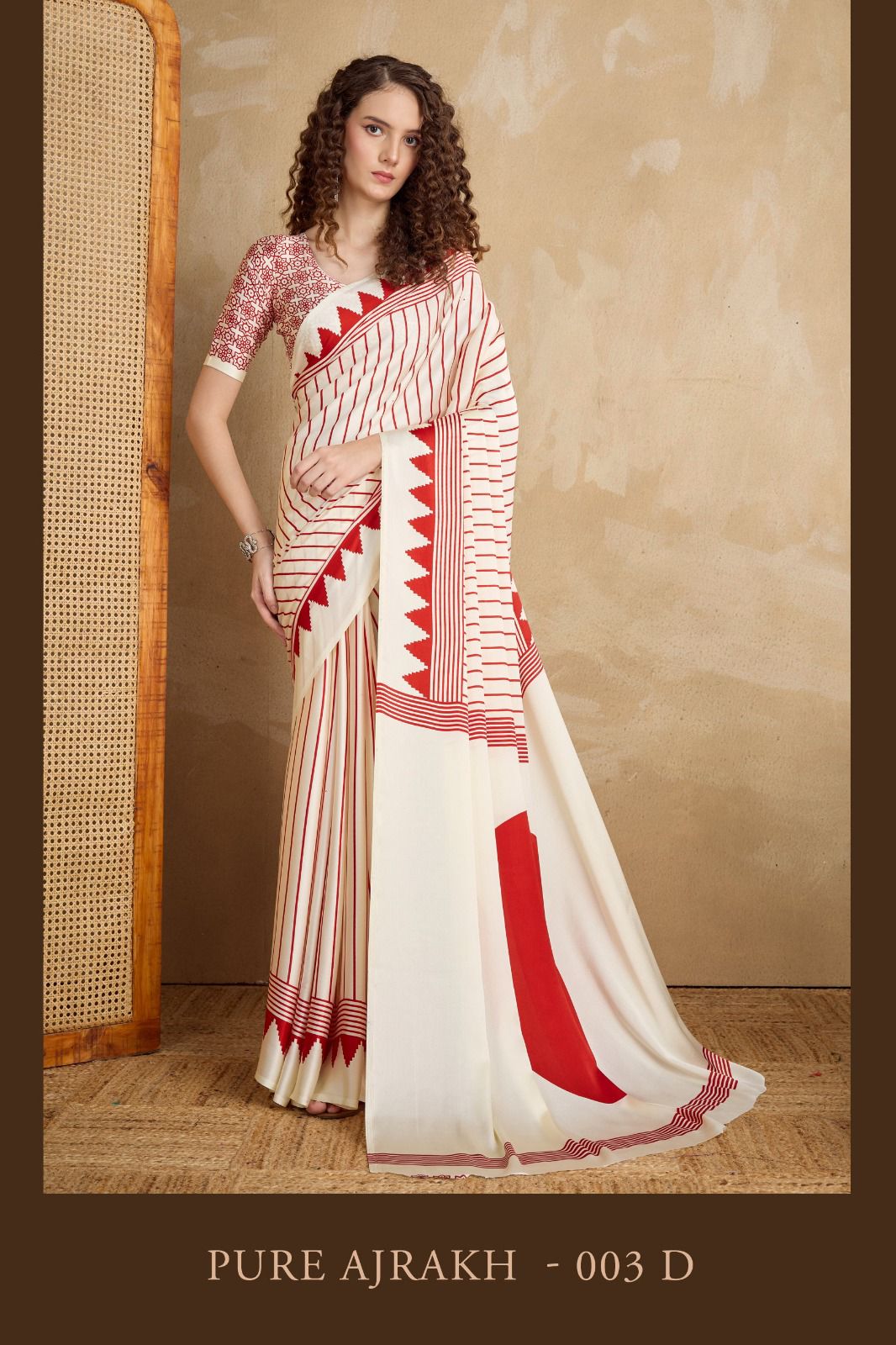 GF Pure Ajrakh 003 Modal Satin Ajrakh Printed Saree