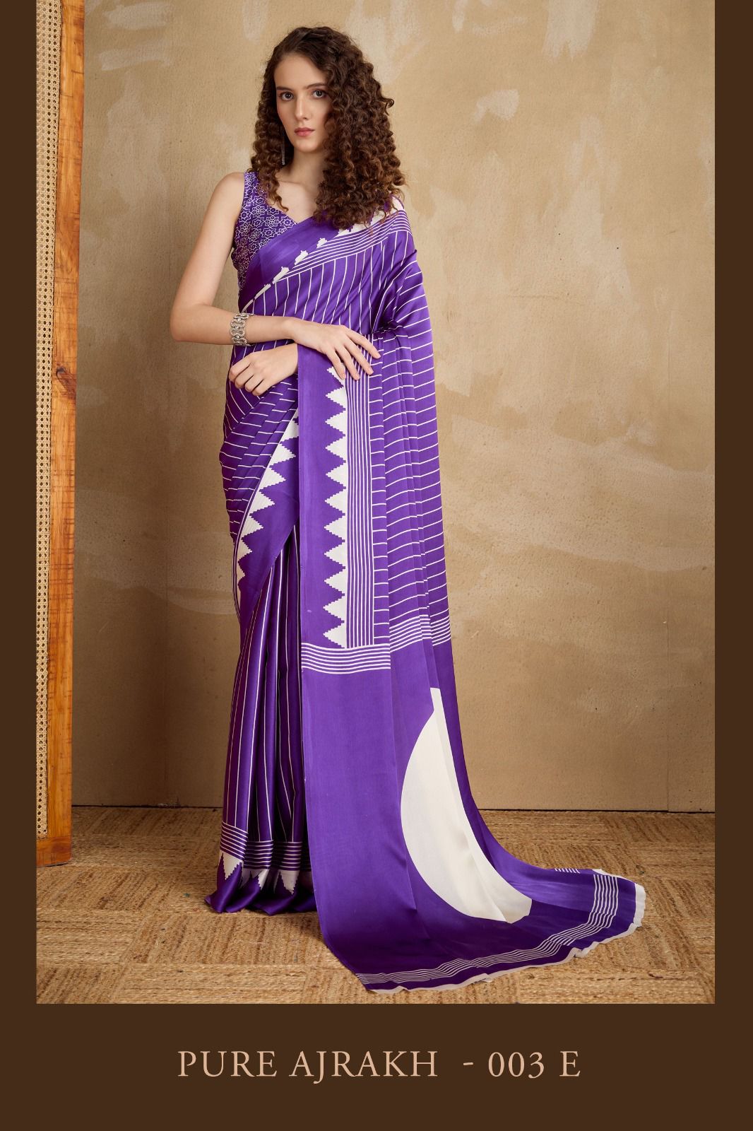 GF Pure Ajrakh 003 Modal Satin Ajrakh Printed Saree