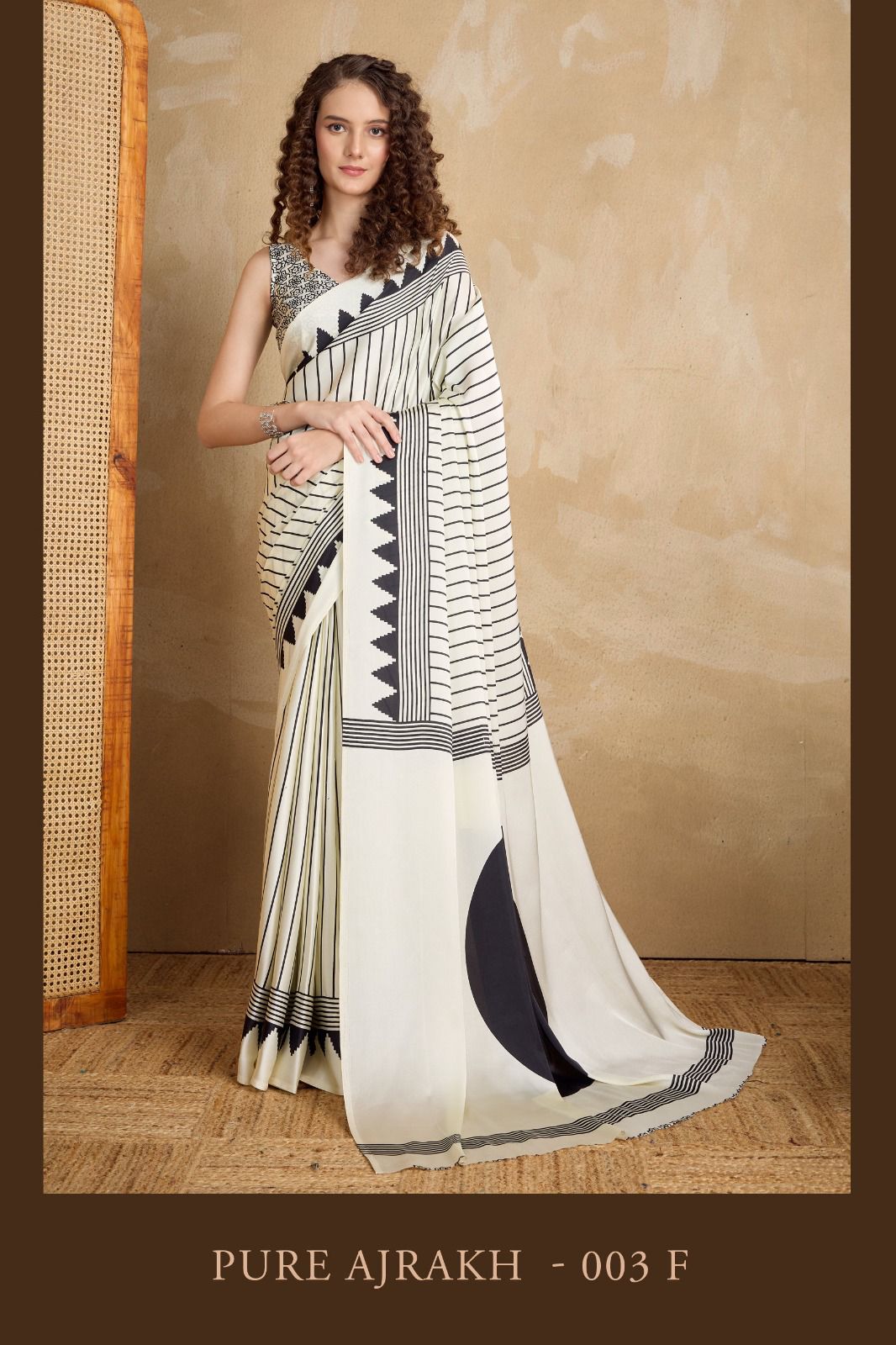 GF Pure Ajrakh 003 Modal Satin Ajrakh Printed Saree
