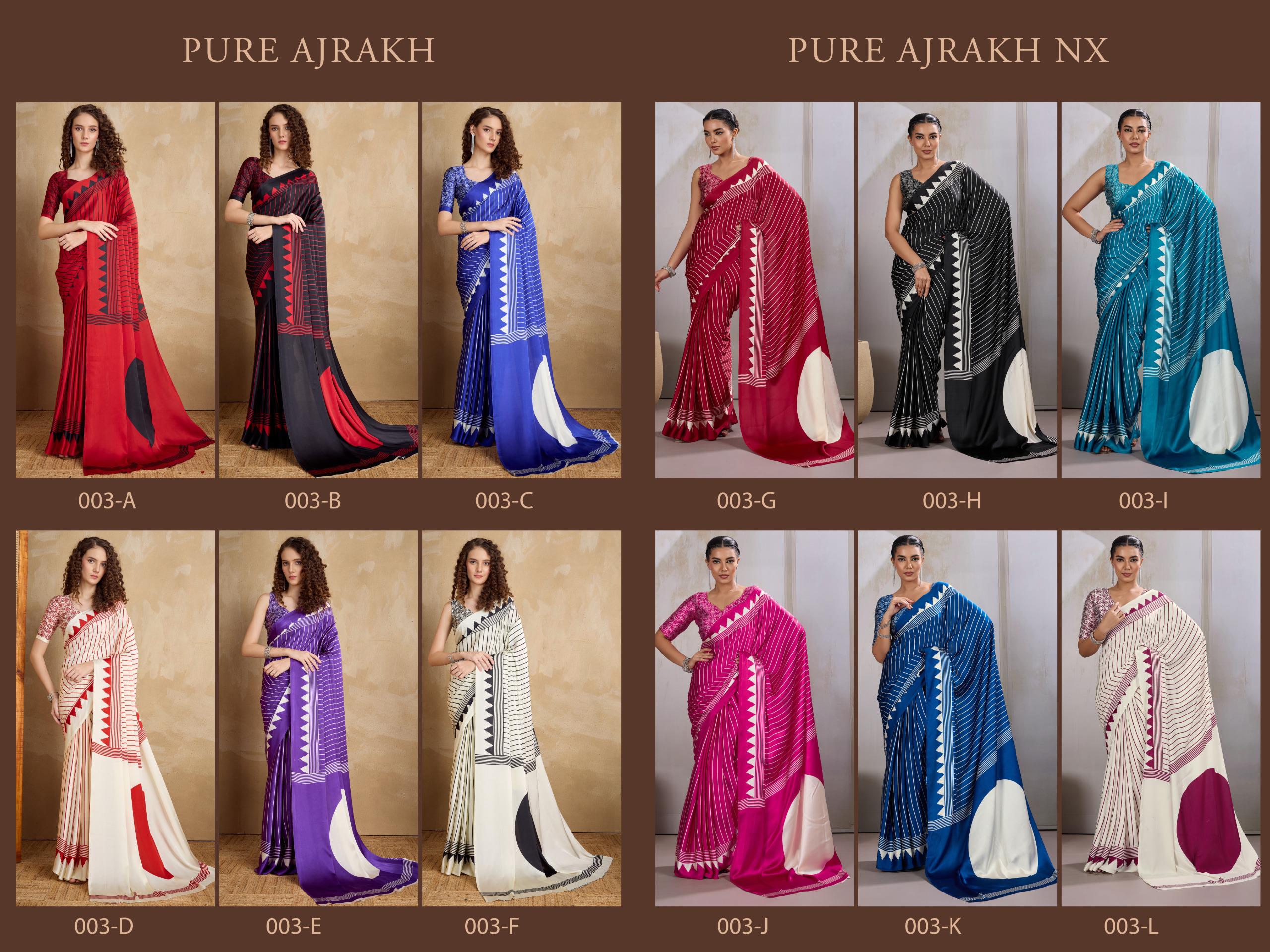 GF Pure Ajrakh 003 Modal Satin Ajrakh Printed Saree