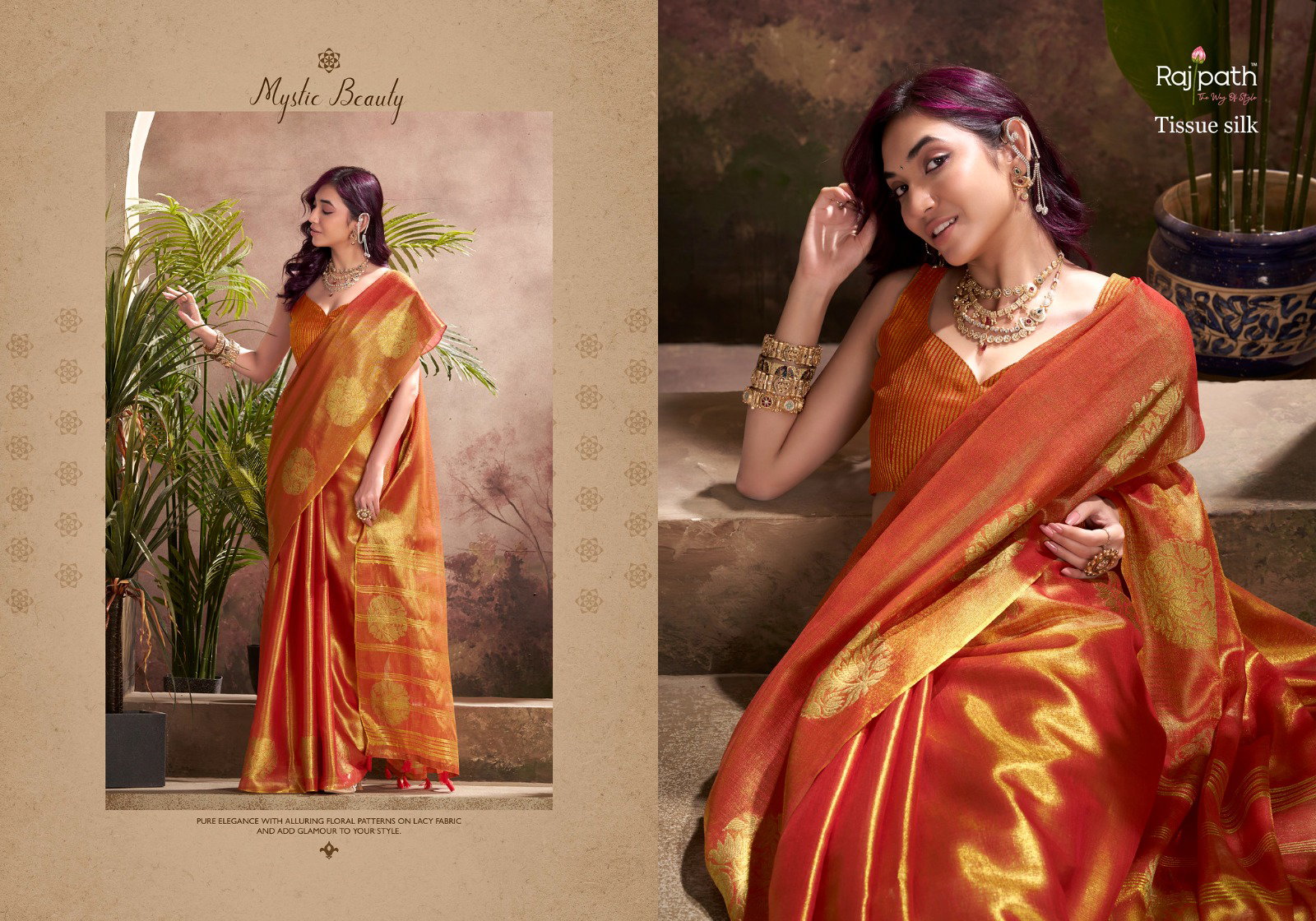 Rajpath Kiri Silk Tissue Woven Butta Saree Collection 