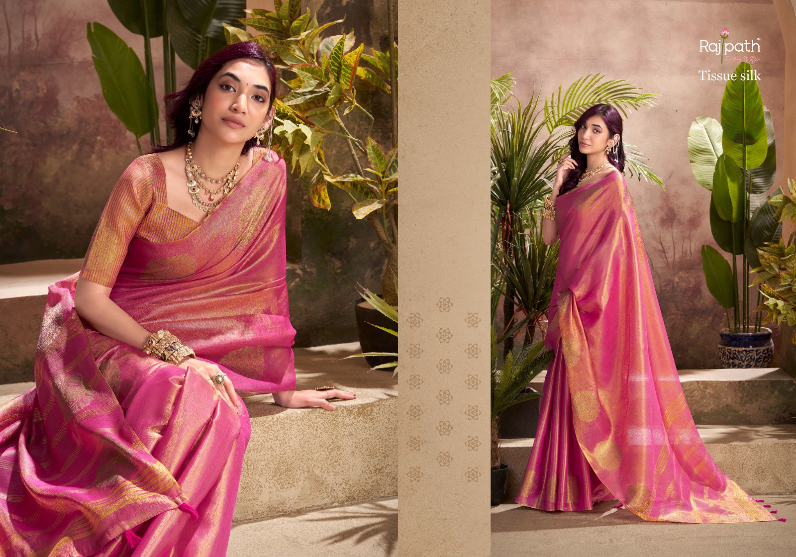 Rajpath Kiri Silk Tissue Woven Butta Saree Collection 
